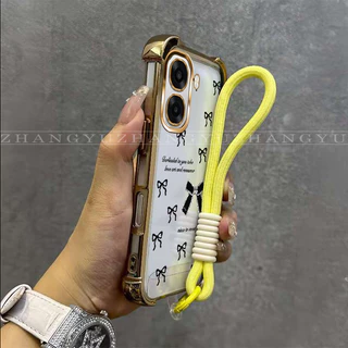 เหมาะสําหรับ OPPO A6X 4G 5G เคสโทรศัพท์ใหม่ bow soft shell กันกระแทก rotective กรณี lanyard SZ45