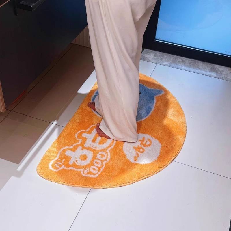 Semicircle Cashmere-like Bathroom Mats Bathroom Doorway Absorbent Foot Mat Toilet Bathroom Non-Slip 
