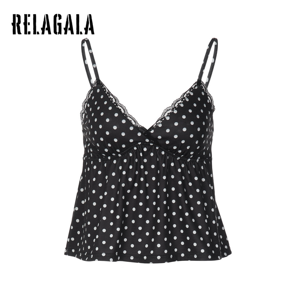 RELAGALA เสื้อยันต์สตรี แบบเซ็กซี่ คอวี สไตล์เสื้อยันต์สายจุด