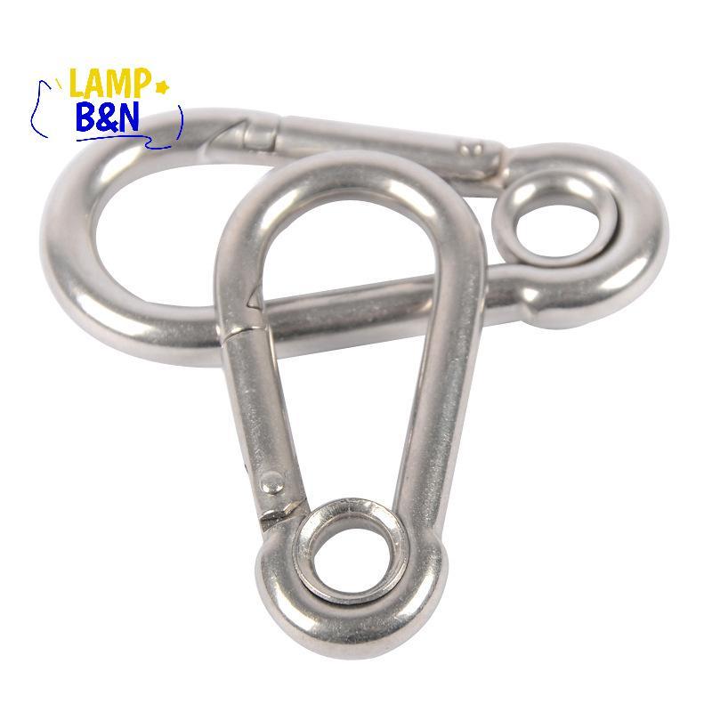 [B&N] M4 M5 M6 M7 M8 Stainless Steel Carabiner Carbine Snap Hook พร้อมตาไก่สปริง Bule Key Ring [ใหม่