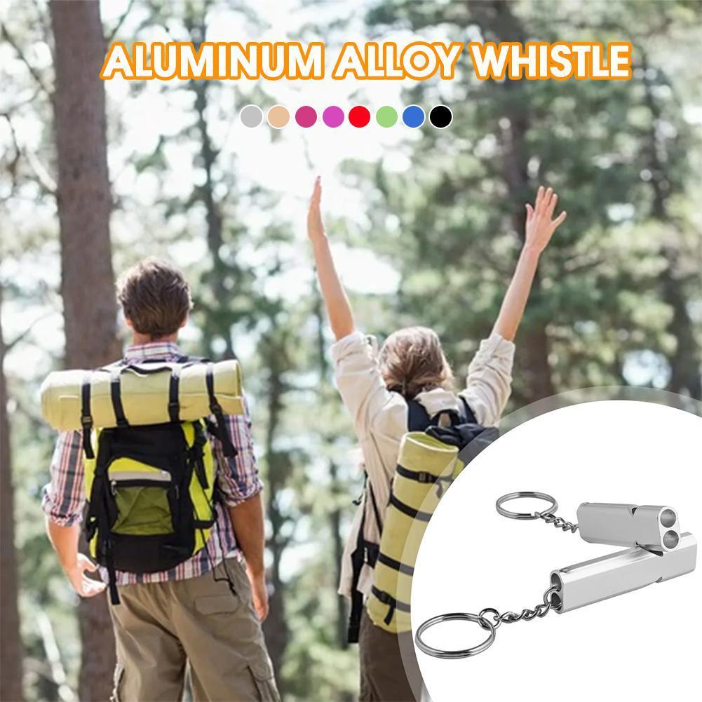 Survival Whistle Double-tube Sonic Whistle Outdoor Earthquake Steel Decibel Stainless High Z5z3