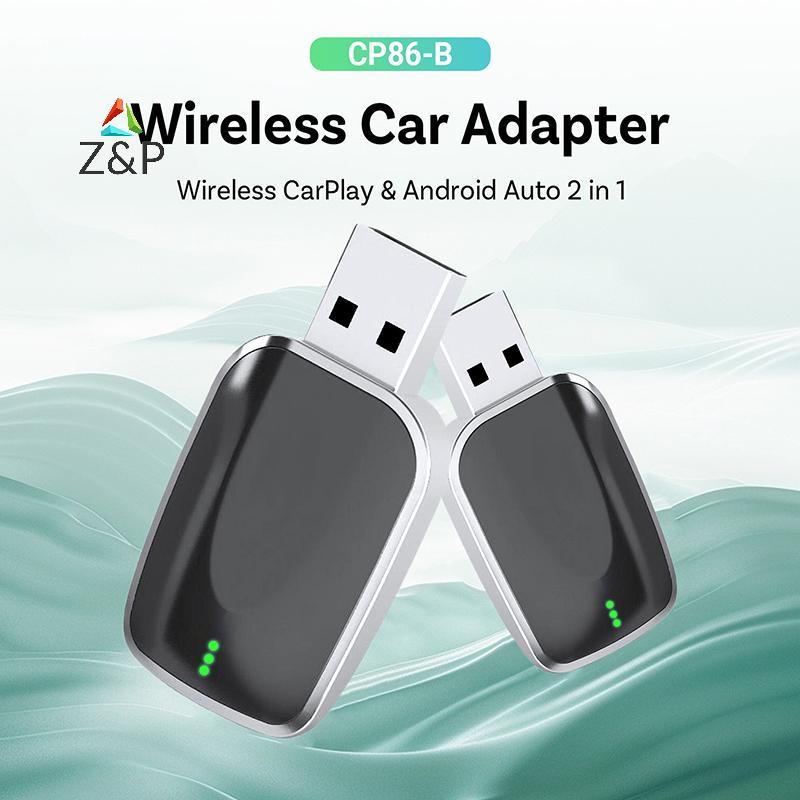 [Z&PT] 2in1 Wireless CarPlay Android Auto Adapter AI Mini Box Plug&Play การเชื่อมต่ออัตโนมัติเข้ากัน