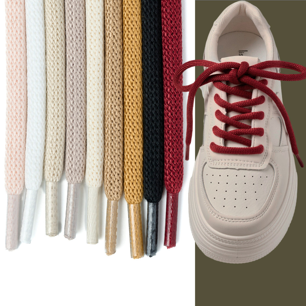 สายเชือกรองเท้า เชือกรองเท้า เชือกผ้าฝ้ายสำหรับรองเท้า ขนาด 6 mm สบายในการใช้งาน อันเหมาะกับรองเท้าก