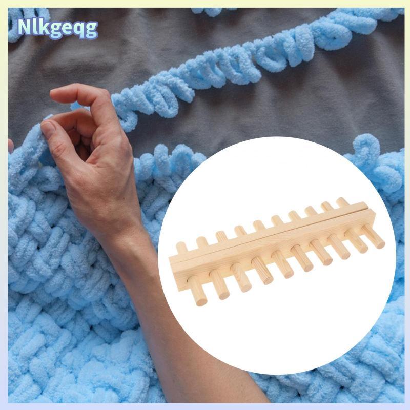 [nlkgeqg] ผ้าห่มถักมือ Loom Wood Frame Craft Kit สําหรับ DIY Chunky Yarn Throws Loom Knit เริ่มต้นงา