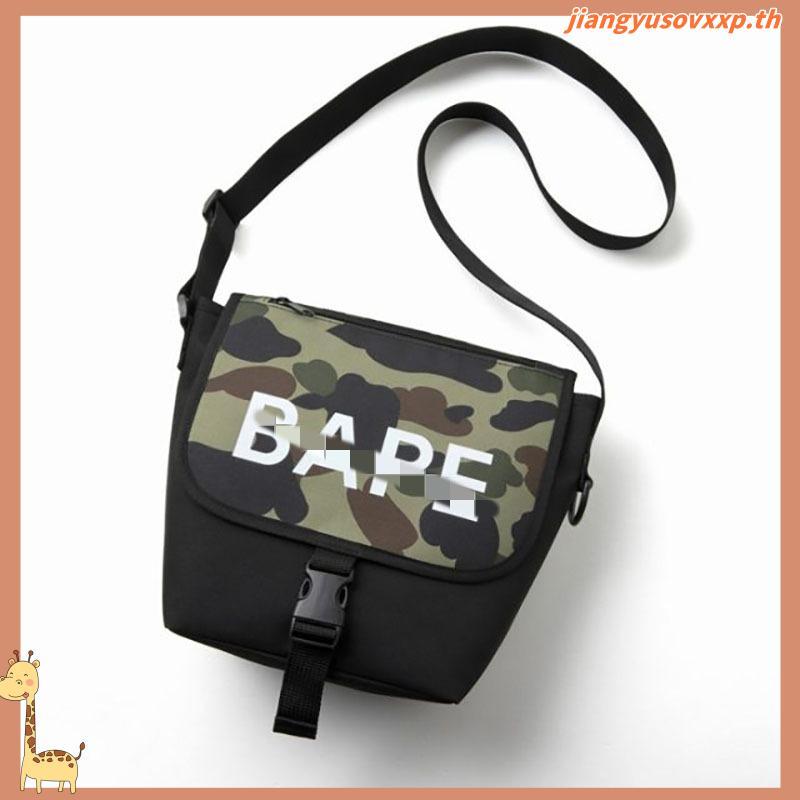 Bape กระเป๋าสะพายผ้าใบกระเป๋า Messenger สําหรับผู้ชายแบบพกพา