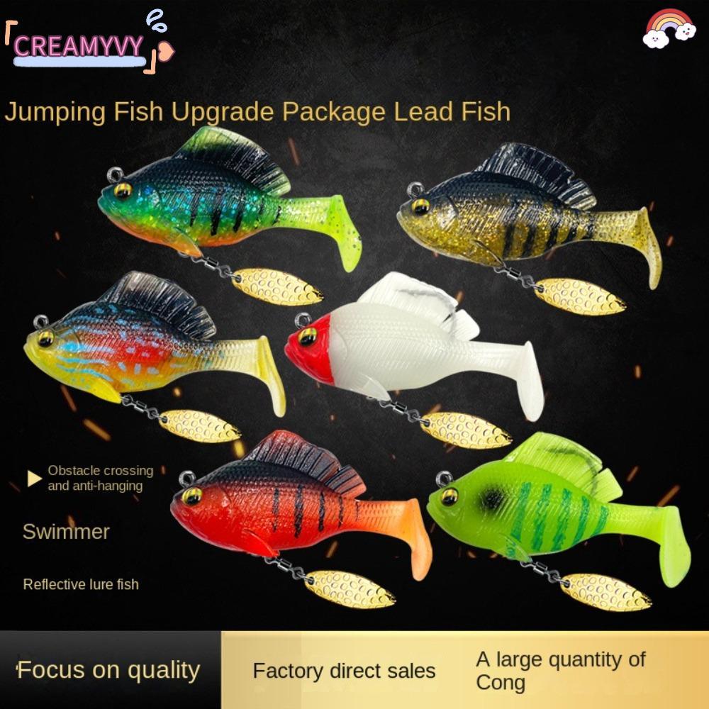 Creamyvy เหยื่อนุ่มพร้อมตะขอตะกั่ว สไตล์ Dark Sleeper สำหรับตกปลาน้ำจืดและทะเล