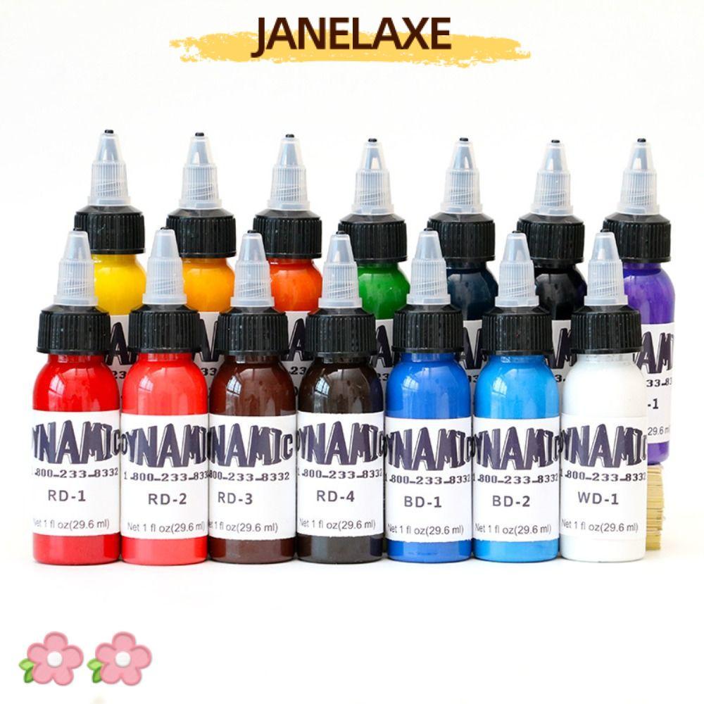 หมึกแทททูสำหรับฝึกหัด สีหลากหลาย 30ml รวมสีดำ ขาว ฟ้า บลอนด์ ม่วง ชมพู แดง และเขียว