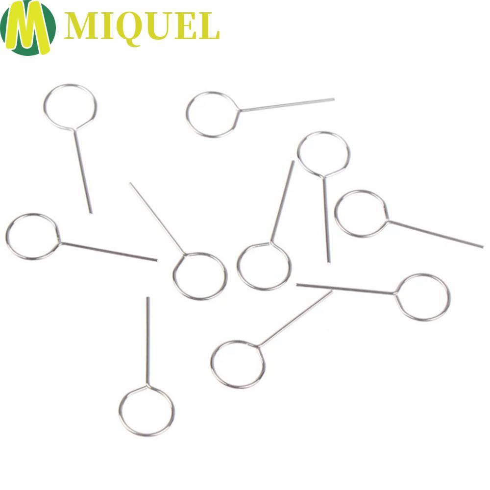 MIQUELZA ถาดซิมการ์ด Ejector Pin Ejecting Metal 10 ชิ้น/แพ็คสมาร์ทโฟนการ์ดกําจัด Pin