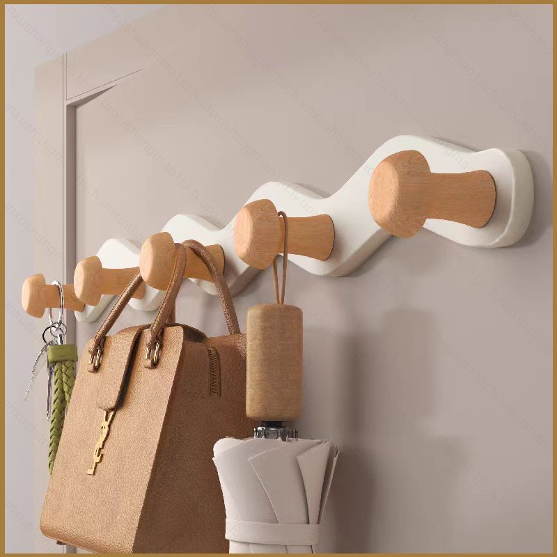XX1J ไม้ Hook Coat Hook ผ้าเช็ดตัวห้องน้ํา Hook แขวนผนัง Punch-ฟรี XX1J
