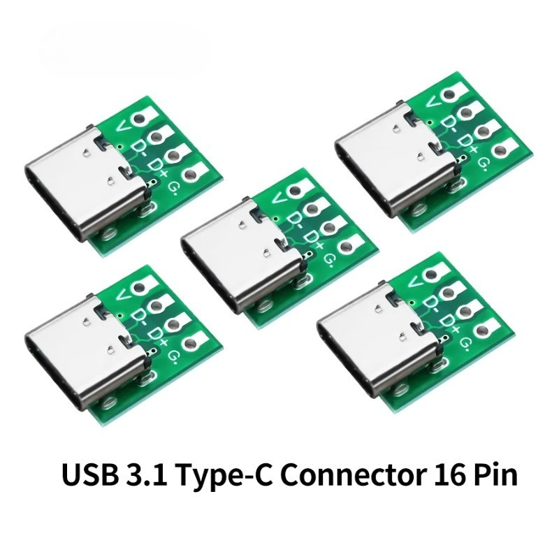 10/5 ชิ้นประเภท C Connector USB 3.1 16 Pin Test PCB บอร์ดแผ่นอะแดปเตอร์ซ็อกเก็ตสําหรับข้อมูลสายสายสายไฟ Transfer ข้อมูลชาร์จ