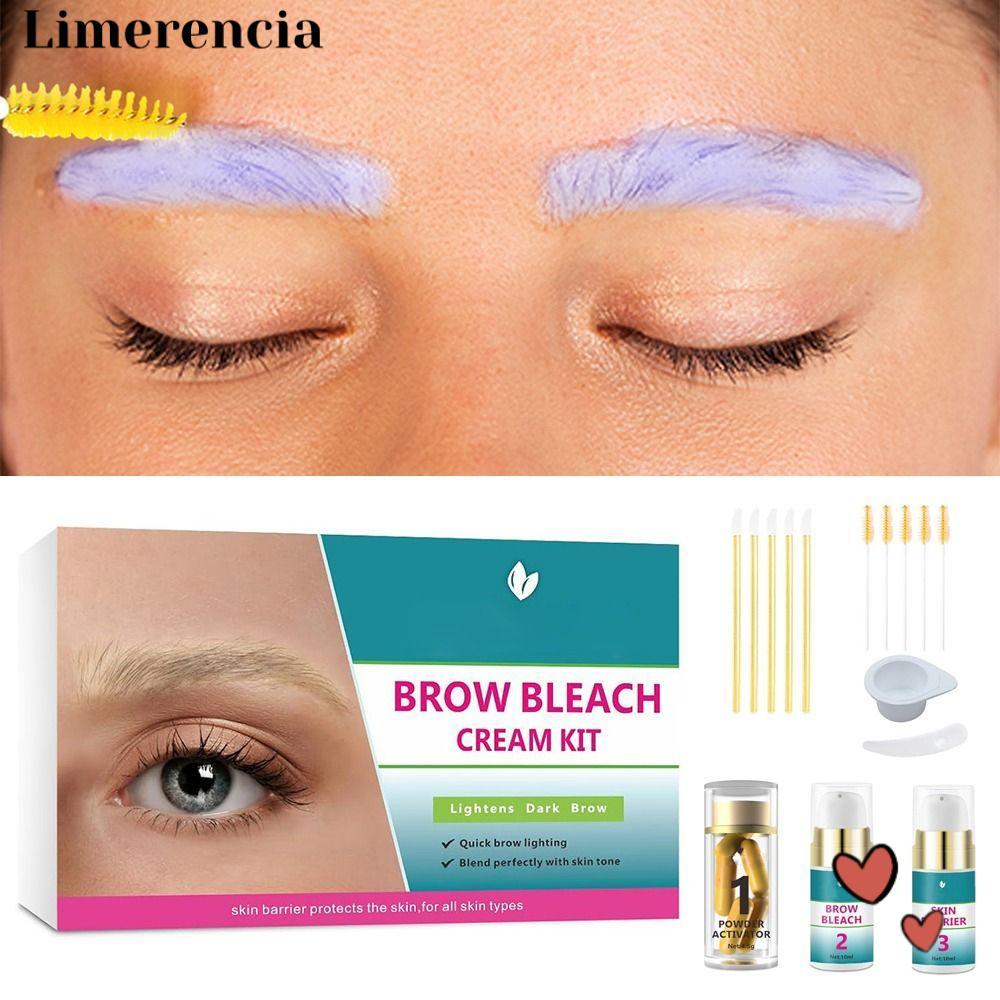 LIMERENCIA Brow Bleach Kit, Eyebrow Bleach Quick Brow Lightening Kit, Hot 5 Applications No Drip ใช้