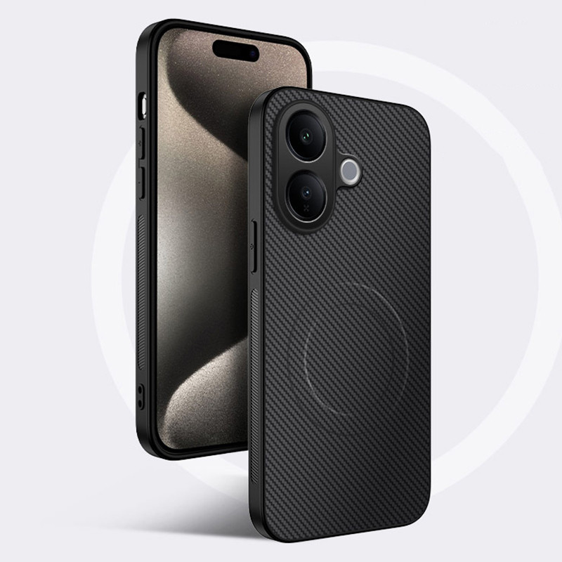 Vivo V60 V50 V40 Lite V30 V29 V27 Pro V29E V50E V60E คาร์บอนไฟเบอร์หนังแม่เหล็กเคสโทรศัพท์ป้องกันกล้องกันกระแทกซิลิโคนอ่อนนุ่มฝาครอบ