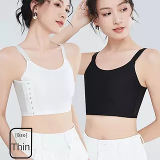 ซื้อ 1 แถม 1 เสื้อรัดหน้าอกแบบทอมบอย มีหัวเข็มขัดด้านข้าง เสริมฟองน้ำ สำหรับผู้หญิง แฟชั่นไร้ตะเข็บ ปรับได้ กันกระแทก เสื้อรัดหน้าอกสำหรับผู้หญิง สไตล์มินิมอล นุ่มสบาย