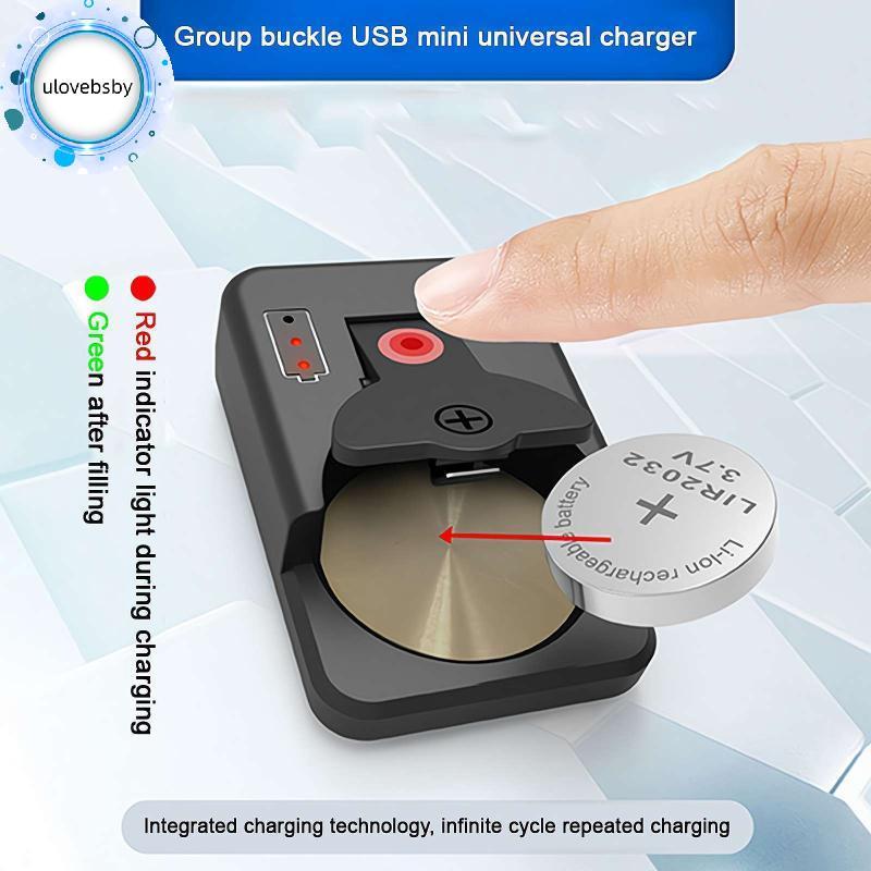 Ulovebsby 1 PCS ปุ่มแบตเตอรี่ Charger Universal LIR2032 1632 2450 4.2V ชิ้นส่วนแบตเตอรี่ปุ่มแบตเตอรี