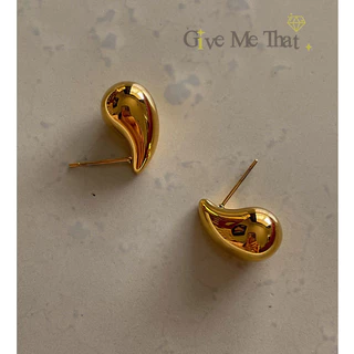 ต่างหูสแตนเลสแท้ สไตล์มินิมอล Minimal ตุ้มหูทรงหยดน้ำ รุ่น Little Water Earrings Givemethat