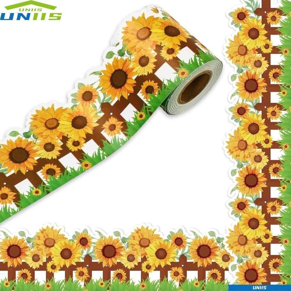 UNIIS กระดานดํา Bulletin Board Border, DIY Self กาว Border กระดาษ 7.5 ซม.Border ห้องเรียนตกแต่งงานฝีมือทํามือ