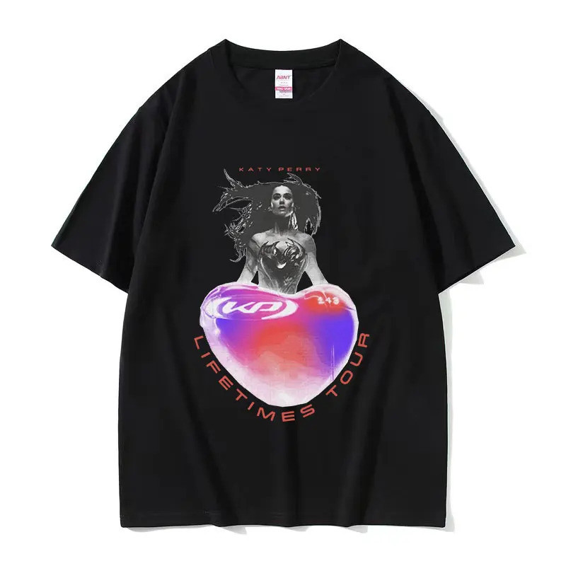เสื้อยืด Katy Perry 143 Lifetimes Tour สำหรับผู้ชาย สไตล์เรโทร คุณภาพสูง แฟชั่น เสื้อยืดผ้าฝ้าย 100%