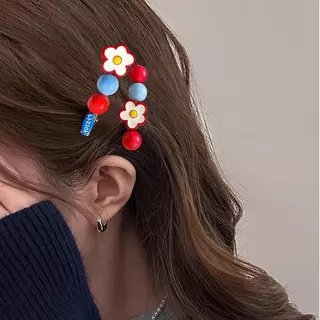 【กรุงเทพจัดส่งสินค้า】แฟชั่นประดับผมมาใหม่ กิ๊บหนีบผม กิ๊บติดผมโบว์ลายดอกไม้