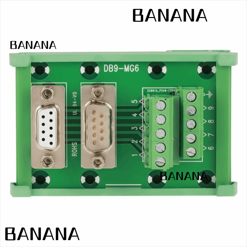 BANANA1 DB9 Breakout Board, DIN Rail Mount ชาย/หญิง Connector DB9 DIN Rail โมดูล, การเชื่อมต่อที่เชื