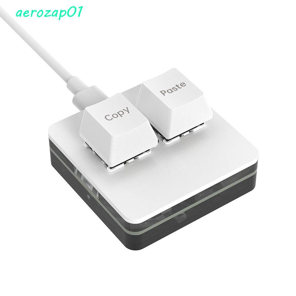 AEROZAP คัดลอกวางปุ่มกด, ปุ่มกดอะคริลิคที่กําหนดเอง Mini 2 คีย์, Hot Swap Mini Type-c อินเทอร์เฟซสวิตช์สีแดง 2 คีย์มินิปุ่มกดเกม