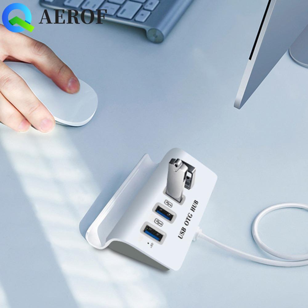AEROF USB OTG HUB, OTG Hub Docking Station 4 in 1 Dock Holder Hub, Phone Holder USB2.0 480Mbps Micro