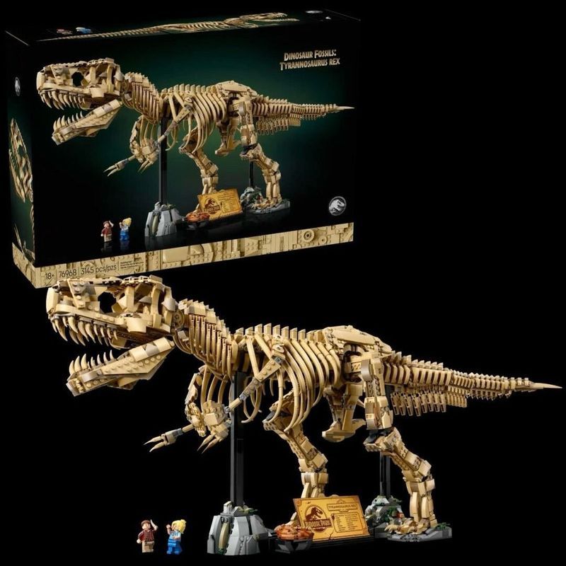 ใช้งานร่วมกับ Lego Jurassic World 76968 Tyrannosaurus Fossil กรอบชายการศึกษา Building Block ของเล่นข