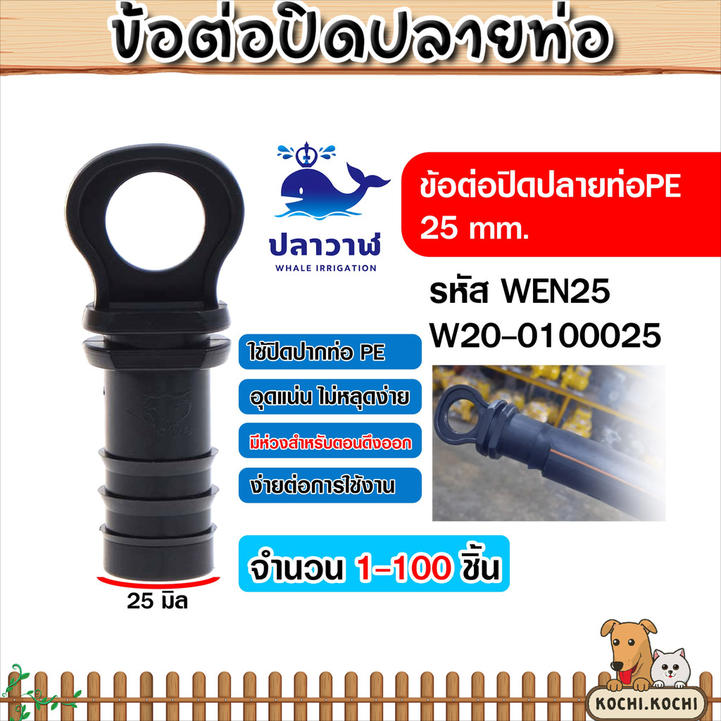 ตัวอุดปลายท่อ PE 25 mm. WEN25 ข้อต่อปิดปลายท่อ PE จุกปิดท่อ ฝาครอบปลายท่อ #W20-0100025 ทนทานสูง เลือก 20-100ชิ้น