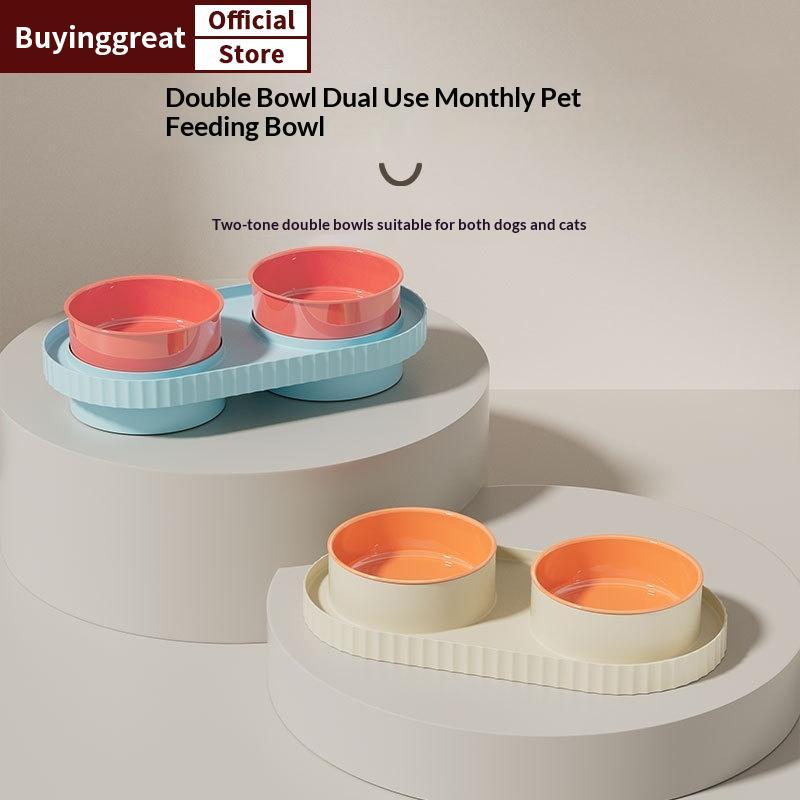 TST ความคิดสร้างสรรค์ Anti-spill ชามแมว Feeding น้ําปกป้องกระดูกสันหลังส่วนคอ Anti Splash ให้อาหารแม