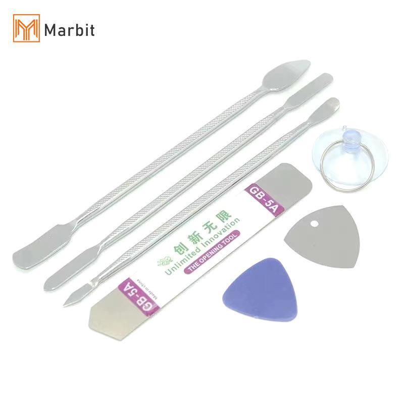 Marbit 7pcs โลหะ Spudger ชุด Universal โทรศัพท์มือถือซ่อมเครื่องมือเปิดโทรศัพท์มือถือถอด Crowbar เหล็ก Pry โทรศัพท์มือชุดเครื่องมือ null