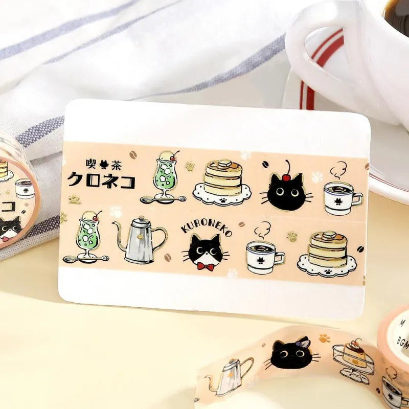 BGM ฟอยล์ปั๊ม Masking Tape Black Cat Cafe: ยินดีต้อนรับ