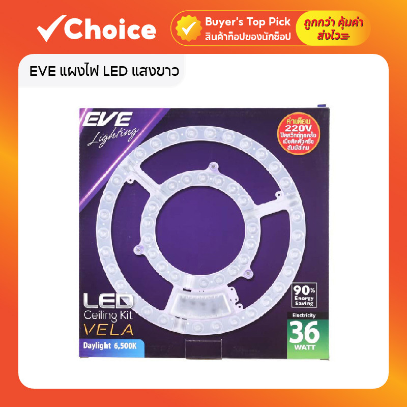 EVE แผงไฟ LED แสงขาว พร้อมแม่เหล็กและตัวหนีบสายไฟ