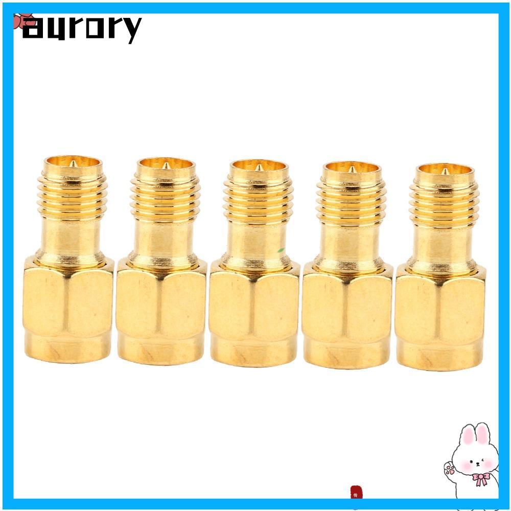 AURORY 5PCS SMA ชายกับ SMA หญิง Coaxial Connector, Low Loss ชุดอะแดปเตอร์ SMA Connector, ทนทาน Gold 