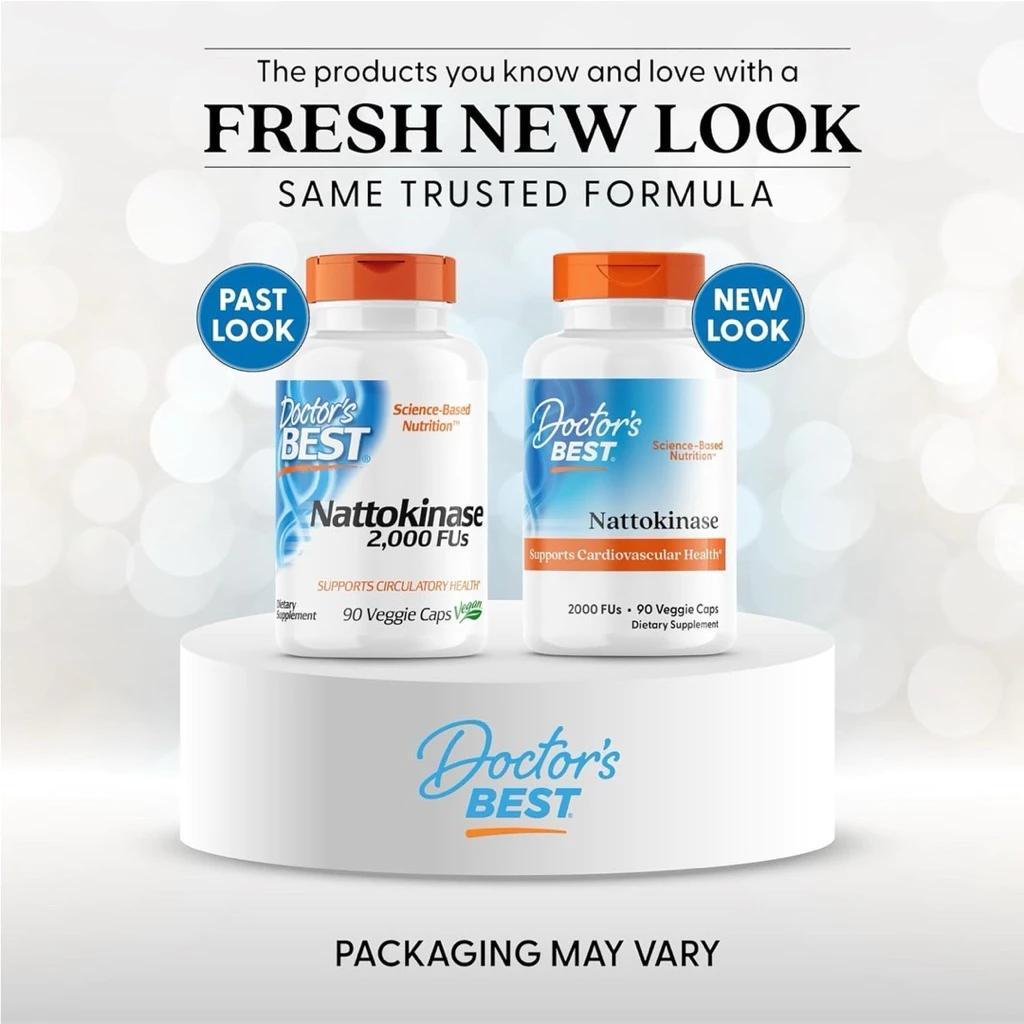 EXP:08/27 Nattokinase (2000 FUs / 90 เม็ด) by Doctors Best Nattokine ถั่วเหลืองหมัก Nattokinase (ร้า