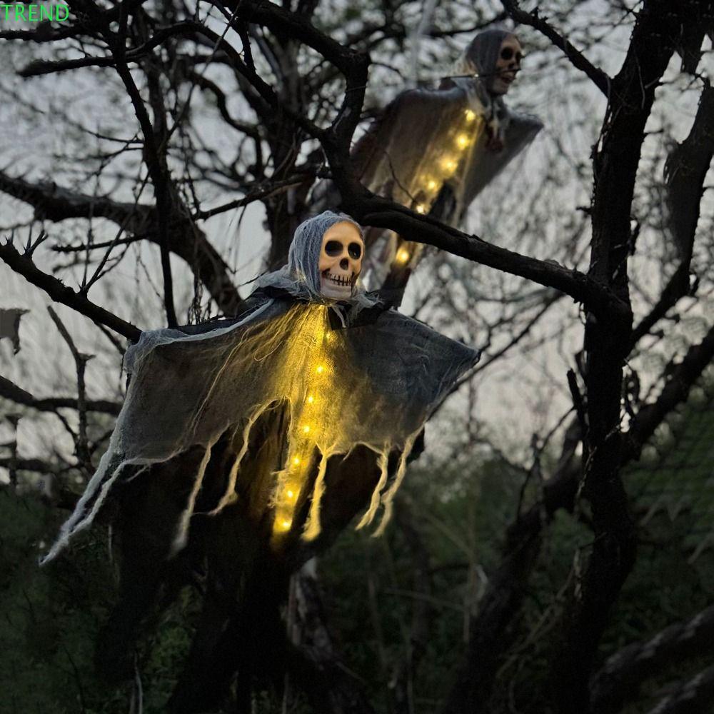 TREND Skull Ghost Light Strings, ตกแต่งแขวนแขวน Skull Ghost Light, Ghost Skull ตกแต่งธีมสยองขวัญ LED