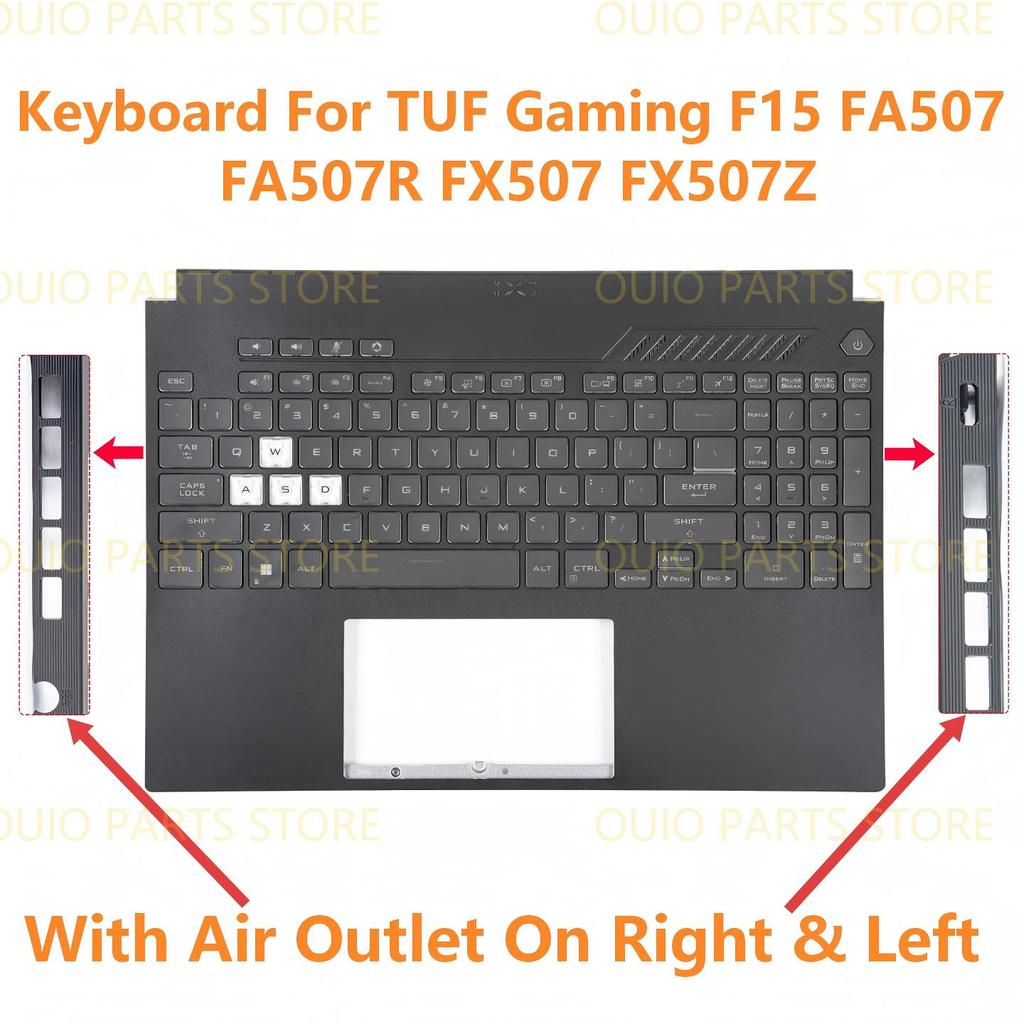 แป้นพิมพ์ใหม่พร้อม Palmrest สําหรับ ASUS TUF Gaming F15 FA507 FA507R FX507 FX507Z พร้อมไฟแบ็คไลท์ RG