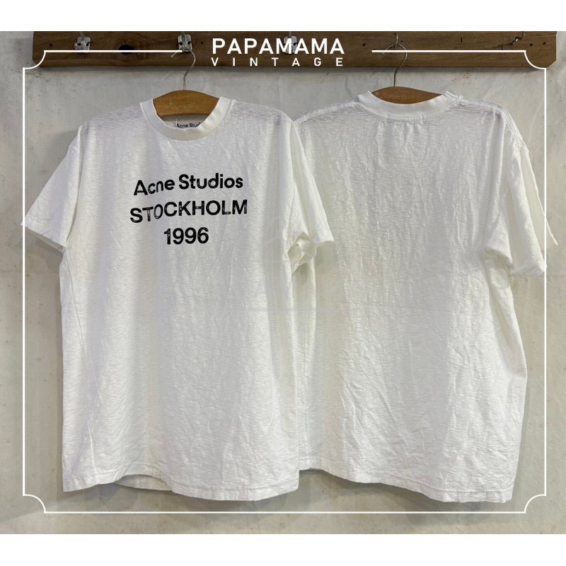Acne Studios STOCKHOLM 1996 tag Acne Studios เสื้อวินเทจ เสื้อแฟชั่น papamama vintage shirt