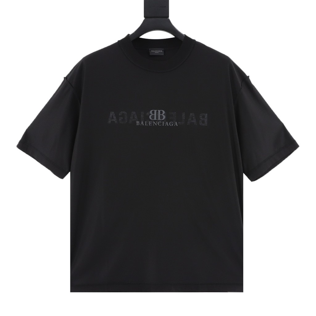 บาเลนเซียก้า2026ต้นฤดูใบไม้ผลิสไตล์ใหม่แขนสั้นเสื้อยืดผู้ชายผู้หญิงคู่สไตล์ บาง-พอดี ผอมลง ดูสไตล์ให