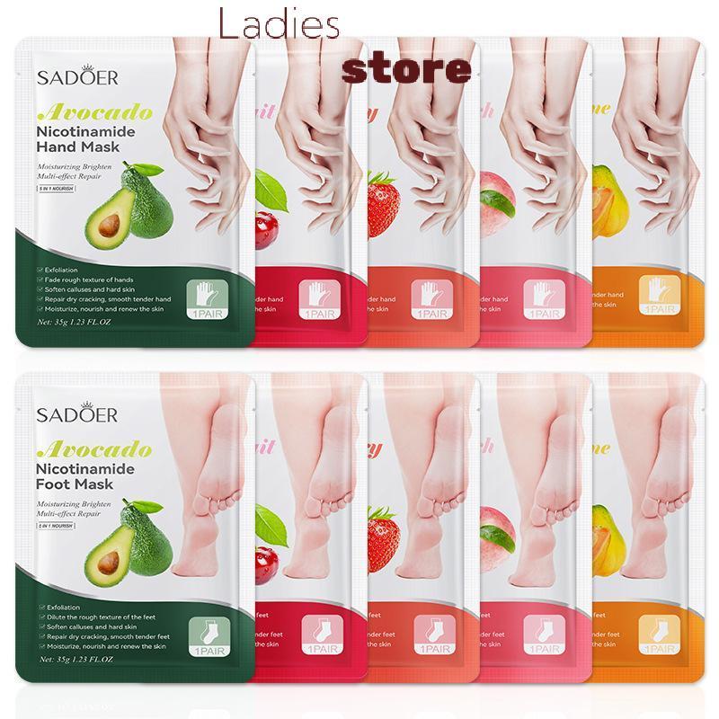 KTH 1 คู่ SADER Fruits Foot Mask Moisturizing Foot Peeling Mask Exfoliating For Feet Spa Pedicure Ex