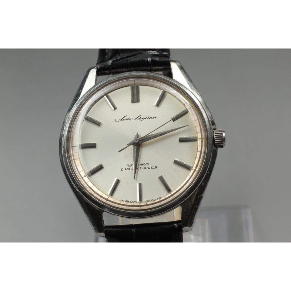 1967 [exc+5] seiko skyliner 6220-8010 silver round 38mm manual wind men's watch