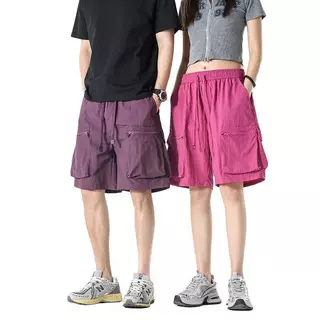 MNO.9 Cargo Short 9602 กางเกงขาสั้น เอวยืด ผ้าร่ม มีกระเป๋าหน้า-หลัง แฟชั่นชาย 2026 Men