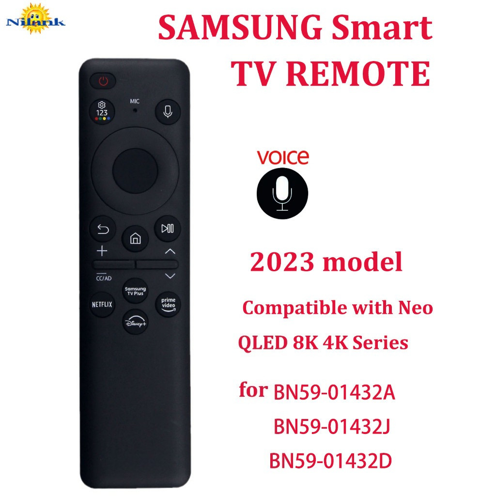 รุ่น2023 คำสั่งเสียง รีโมททีวี Samsung LED Smart Android TV รีโมท 4K 8K UHD BN59-01432A BN59-01432J