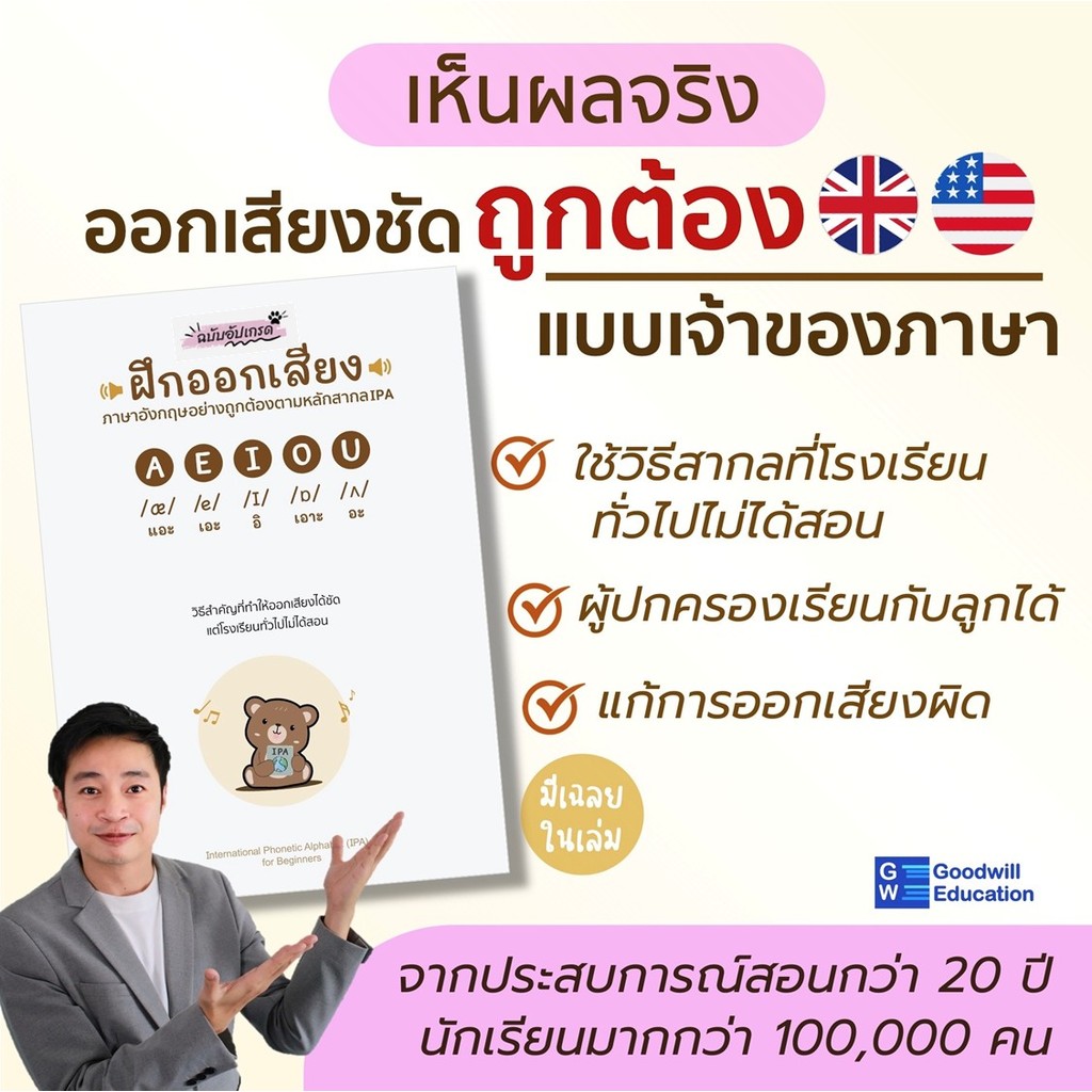หนังสือฝึกออกเสียง ภาษาอังกฤษ ตามหลักสากล IPA