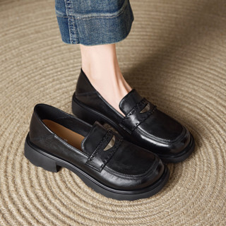 FOXER รองเท้าโลฟเฟอร์หนา Soled สุภาพสตรีแฟชั่นสไตล์อังกฤษสบา…