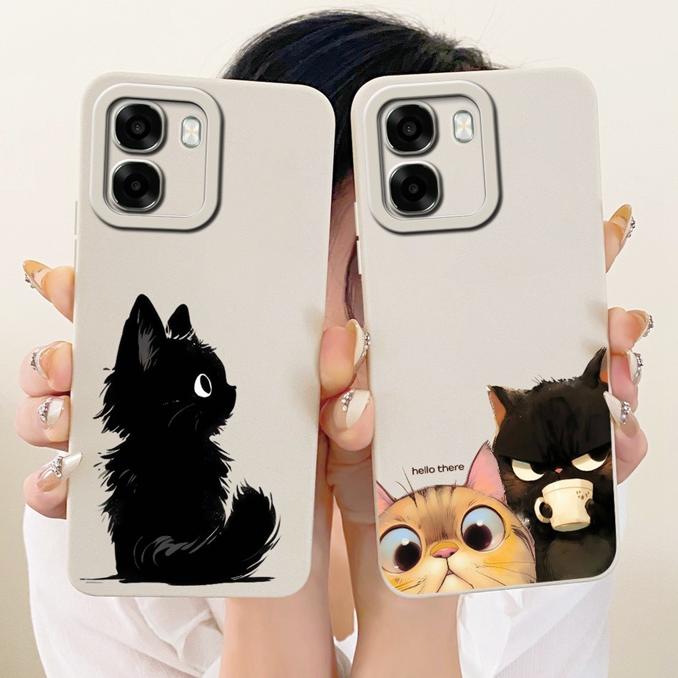 สําหรับ OPPO A6X A6 A6T Pro 4G 5G 2026 เลนส์ป้องกันกรณีแมวน่ารักการ์ตูนซิลิโคนอ่อนนุ่มเคสโทรศัพท์