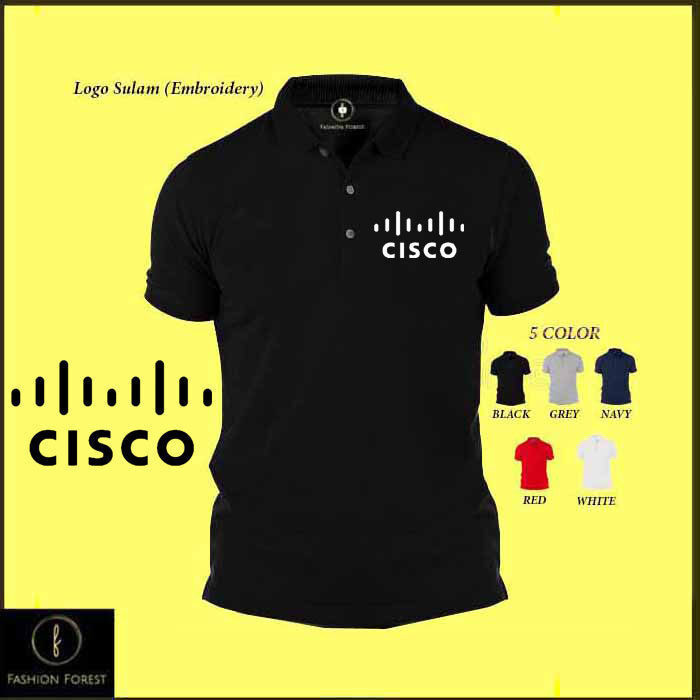 DRY FIT MICROFIBER POLO Cisco Logo เสื้อยืด SULAM GLOBAL IT และ COMPANY NETWORK STAFFWEAR UNISEX EMB