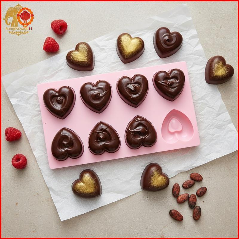 [RG1] มินิ 8 ช่องหัวใจ Doughnut ซิลิโคนมูสเค้กแม่พิมพ์ 3D มัฟฟินเค้กเบเกอรี่เครื่องมือตกแต่งของขวัญว