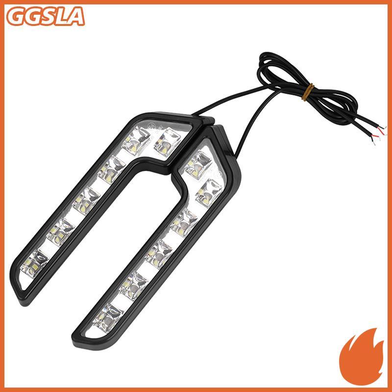 GGSLA 1PCS Daytime Running 12V 6 ไฟ LED L รูปขับรถโคมไฟกลางวันวิ่งหมอกกันน้ํารถ LED โคมไฟเปลี่ยนใหม่