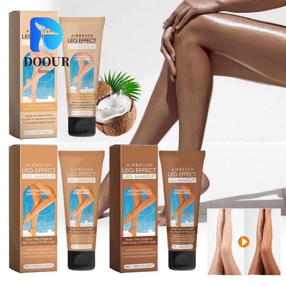 DOOUR Body Tanning Cream, Even Skin Tone Long Lasting Leg Makeup, Anti-Transfer Waterproof Leg Darke