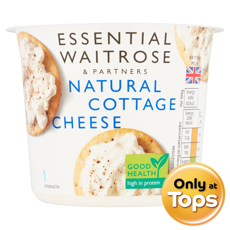 เวทโทรสเอสเซนเซี่ยลคอทเทจชีส 300กรัม Waitrose Essential Cottage Cheese 300g. [หมายเลขบาร์โค้ด 500016