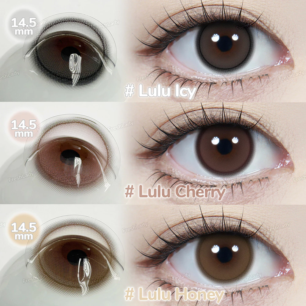 【FDA】Freshlady คอนแทคเลนส์ตาหวาน Brown Grey คุณผู้หญิง คุณผู้หญิง การพักผ่อน คอนแทคเลนส์รายเดือน Lulu 14.5mm